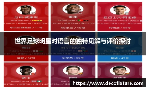 世界足球明星对语言的独特见解与评价探讨